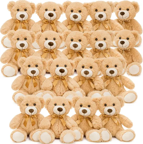 Miniatura 24 de MorisMos 10 Osos de Peluche a Granel para Baby Shower, Osos de Peluche Lindos de 14 Pulgadas Animales de Peluche de Felpa, Pequeños Osos de Peluche