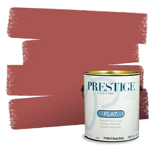 Miniatura 648 de Prestige Paints Pintura exterior e imprimación en uno, 1 galón, plano, coincidencia comparable de Valspar* Amber Rose*