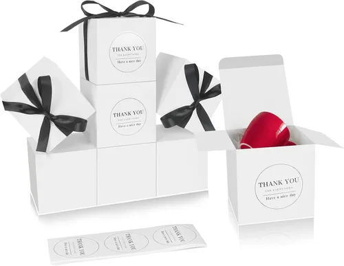 Miniatura 41 de COTOPHER 100 cajas de regalo pequeñas, cajas de regalo de 2 x 2 x 2 pulgadas, cajas de regalo de papel con cintas, caja de dulces para recuerdos