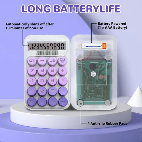Miniatura 3 de Calculadora Linda, Calculadora de Interruptor Mecánico, Calculadoras de Escritorio 10 Dígitos, Calculadoras de Escritorio con Botones Grandes