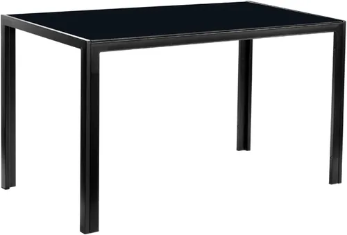 Miniatura 9 de Karl home Moderna mesa de comedor de vidrio templado, mesas de vidrio para cocina y comedor con 4 patas de metal de alta resistencia, capacidad