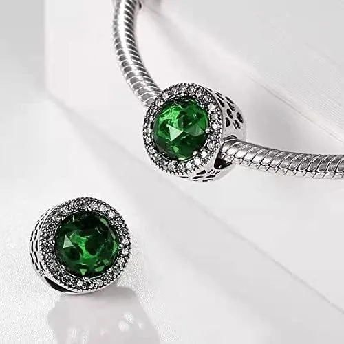 Miniatura 3 de LNQOBU Dijes de cristal de Murano para pulsera de plata de ley 925, dije redondo en forma de corazón para pulseras y collares de mujer y niña