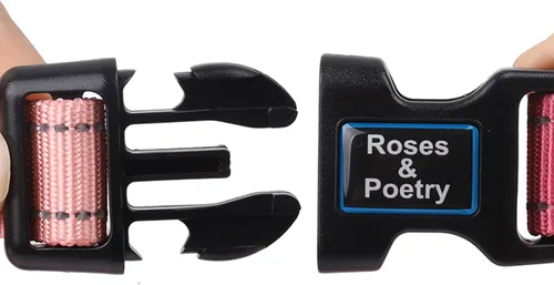 Miniatura 5 de Roses&Poetry Collar mediano para perro, degradado rosa, reflectante, ajustable, poliéster duradero, adecuado para perros medianos rosado Gradient