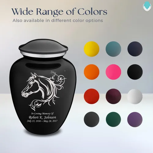 Miniatura 8 de Geturns Embrace - Urnas de cremación personalizadas para adultos para cenizas humanas, urna funeraria negra grande para hombres y mujeres, 200 libras