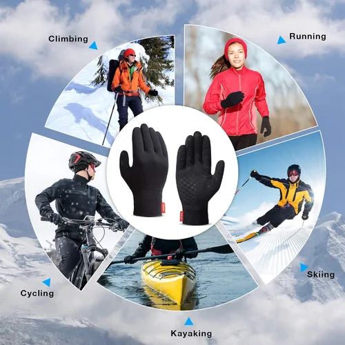 Miniatura 6 de Guantes de correr con pantalla táctil mejorados guantes de invierno ligeros y térmicos guantes de compresión para hombres y mujeres antideslizantes