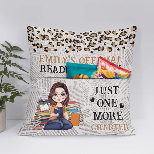 Miniatura 12 de ENCYCOM Almohada de bolsillo personalizada para lectura de libros, almohadas personalizadas con nombre, regalo para niñas ratones de biblioteca