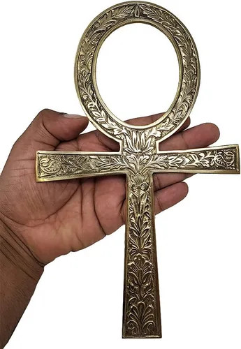 Miniatura 5 de Ankh de latón macizo de 6.25" ~ Perfecto para tu altar, decoración de pared, regalos, necesidades rituales. Hecho de producto de calidad 100% latón