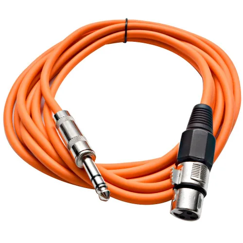 Miniatura 18 de Seismic Audio - SATRXL-F2 - Cable de conexión XLR naranja de 2 pies hembra a 1/4" TRS