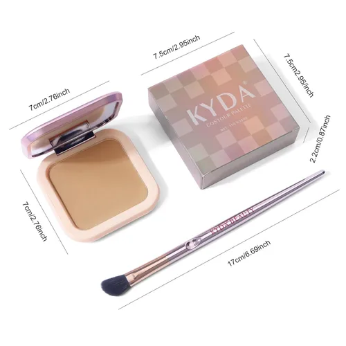 Miniatura 8 de KYDA Paleta de Contorno Esculpidor Facial, Mate con Acabado de Micro Perlas Polvo de Contorno Horneado, Ultra-fino Ligero, Cobertura Difuminable