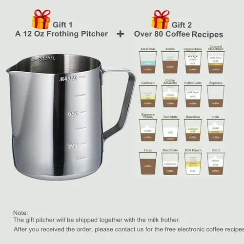 Miniatura 4 de Espumador de Leche de Mano Operado a Batería, Espumador de Café para Espumado de Leche, Espumador Mini para Café Latte/Capuchino, Mezclador
