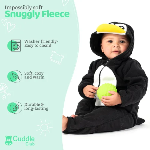 Miniatura 2 de Enterizo de vellón para bebé, rómper de una sola pieza con capucha, para niños, ropa para exteriores, chaqueta