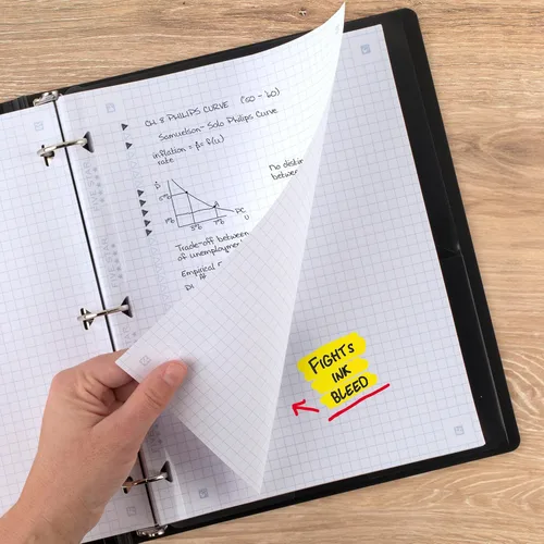Miniatura 5 de Five Star Papel de hojas sueltas + aplicación de estudio, papel de cuaderno de relleno con rayas gráficas, reforzado, combate el sangrado de tinta