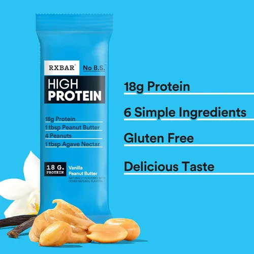 Miniatura 9 de RXBAR Barras altas en proteínas, sin gluten, aperitivos de proteínas, mantequilla de maní y vainilla (6 cajas, 30 barras)