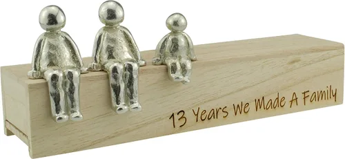 Idea para el 13º aniversario – 13 años hicimos un adorno de metal familiar – Elige tu combinación familiar (1 niño)