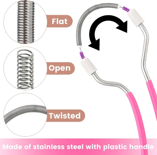 Miniatura 5 de 2 unidades de removedor de vello facial manual, depiladora portátil de acero inoxidable con cuentas, removedor de vello facial suave para mujeres