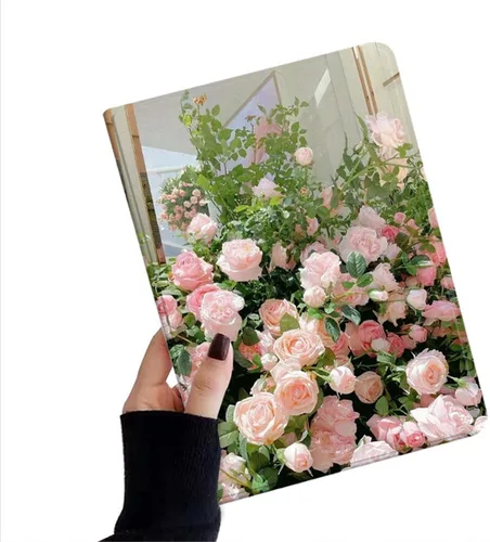 Miniatura 4 de kaidisen Funda de flores compatible con iPad de 9.7 pulgadas, 6ª y 5ª generación, iPad Air/Air 2, diseño de flores, ilustración floral con soporte