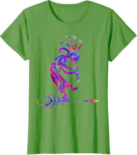 Miniatura 4 de Native American Kokopelli With Feather 2 - Camiseta Fan Fun, Negro, S