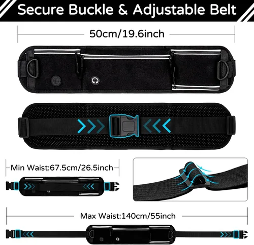 Miniatura 6 de Skmeditec Correa de perro manos libres con bolsa de cintura para pasear perros grandes, correa elástica que absorbe los golpes con bolsa
