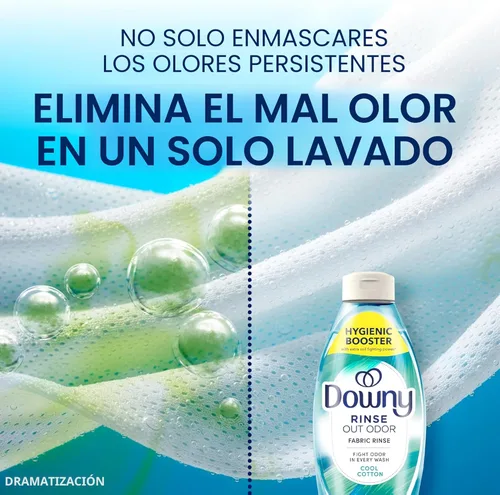 Miniatura 3 de Downy Rinse - Removedor de olores de lavandería, aroma de algodón fresco, suavizante de tela y enjuague para eliminar olores de lavandería, combate