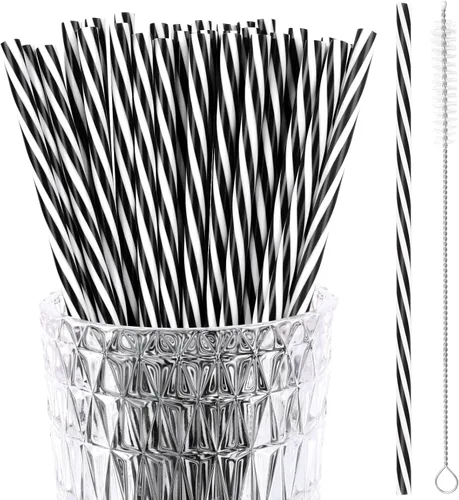 Miniatura 11 de JANYUN 30 Pieces Patriotic Plastic Straws, Red White Blue Star Straws 4th of July Drinking Straws for Beverage Milkshake Cocktail Memorial Day