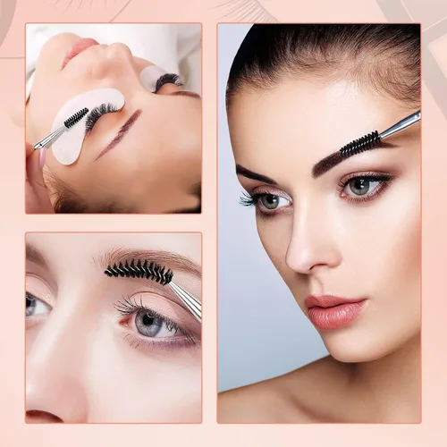 Miniatura 5 de G2PLUS 3 cepillos de cejas con tapa, cepillo portátil y flexible, cepillos de rímel de pestañas, aplicador, herramientas de maquillaje para Negro