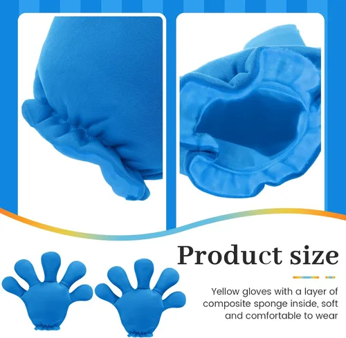Miniatura 28 de Geyoga 2 pares de guantes grandes de disfraz de manos de dibujos animados, guantes de Halloween para fiestas, cumpleaños, juegos de rol, disfraces
