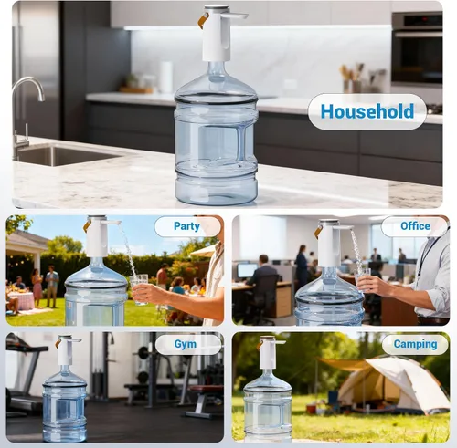 Miniatura 7 de Myvision Dispensador de agua para botella de 5 galones, bomba de agua eléctrica portátil con carga USB, bomba de agua potable para el hogar, cocina