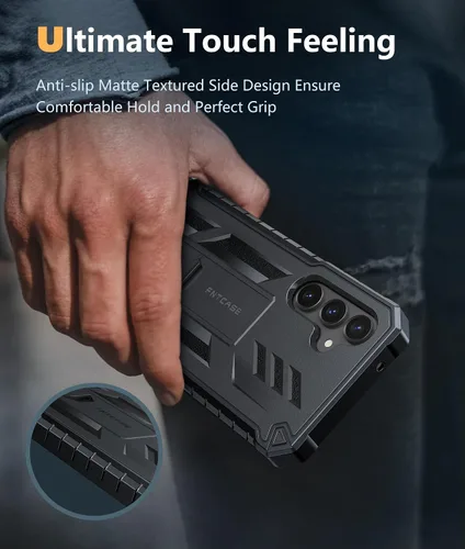 Miniatura 6 de FNTCASE para Samsung Galaxy S23-FE Funda: Funda protectora dura de grado militar con atril Protector de pantalla Funda protectora a prueba