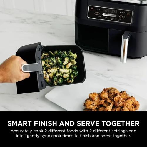 Miniatura 3 de Foodi - Freidora de aire de doble cesta de 8 cuartos de galón, cocina dos alimentos a la vez con tecnología DualZone, versatilidad 4 en 1 para Negro