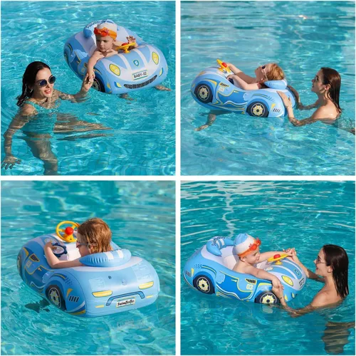 Miniatura 6 de Baby Pool Float Toddler Floaties 3D Car Baby Float for 12-48 Months Inflatable Heavy Duty 0.35mm PVC Seat Boat Pool Toys Float No Flip Swimming