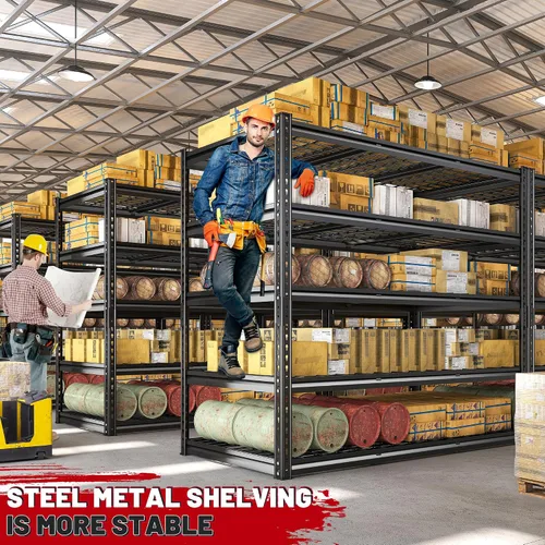 Miniatura 8 de REIBII Estantería de garaje de 55 pulgadas de ancho, estantes de almacenamiento con carga de 3000 libras, estantería de metal ajustable de 5