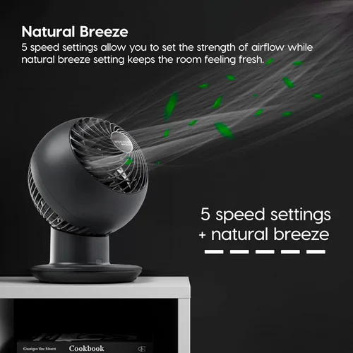 Miniatura 3 de IRIS USA - Ventilador WOOZOO de circulación oscilante de aire, estilo globo, compacto y personal con mando a distancia, 12 pulgadas, PCF-SC15