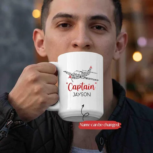 Miniatura 2 de BigTees Taza de café de piloto personalizada, regalos para piloto, taza de piloto, taza de café de piloto de avión, taza de café personalizada