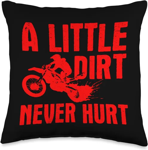 Dirt Bike Gift Biker Motocross Accessories & Stuff Divertida almohada de motocross para hombres, mujeres, niños, amantes del motocross, 16 x 16