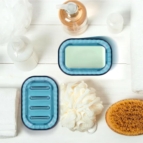 Miniatura 5 de Paquete de 2 soportes para jabonera para barra de jabón, jaboneras de baño, jabonera, bandeja de jabón para ducha, baño, fregadero de cocina