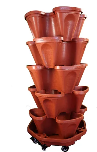 Miniatura 2 de Mr. Stacky Nueva bandeja de rodillos - 18 pulgadas - 6 ruedas - Color terracota..