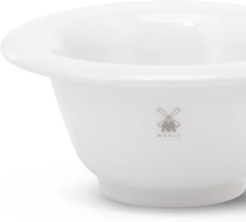 Miniatura 3 de MÜHLE Plato de afeitar con borde platino de porcelana blanca