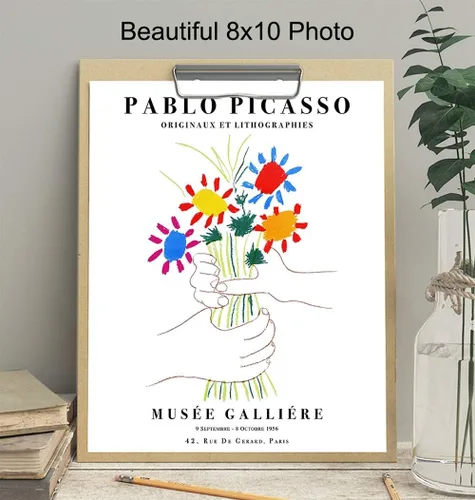 Miniatura 4 de Póster de Pablo Picasso - Arte de pared de Picasso de 8 x 10 pulgadas, impresiones de artistas famosos, arte de pared de galería, ramo de paz