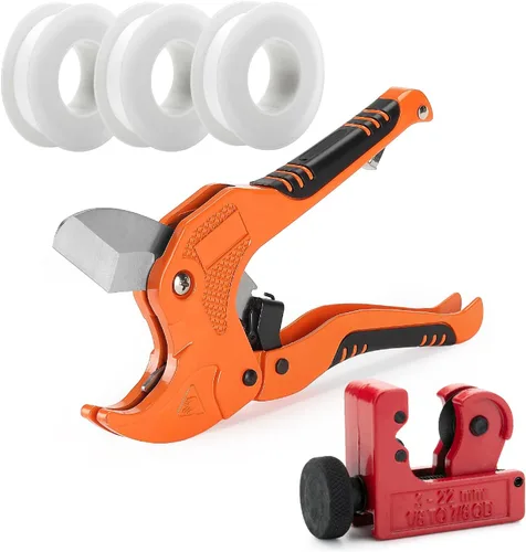 Miniatura 15 de Bates - Cortador de tubería de PVC, corta hasta 1-1/4", herramienta de corte de tubería de PVC de trinquete azul marino, cortadores de tubos de PVC