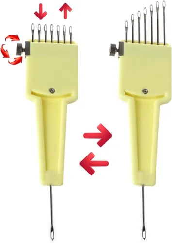 Miniatura 3 de Mollytek Herramienta de transferencia de máquina de tejer peine 1x7 agujas Herramienta de transferencia ajustable para máquina de tejer de 0.177