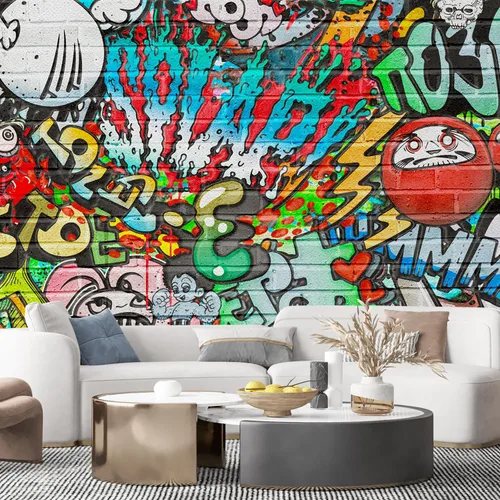 Miniatura 91 de SIGNFORD - Papel tapiz de colorido diseño de graffiti, removible para dormitorio o sala de estar, 100 x 144 pulgadas Graffitis-1911-m04