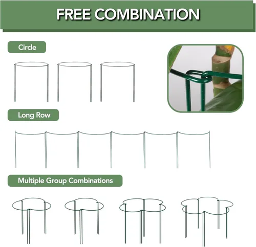 Miniatura 5 de Joyhalo Paquete de 12 estacas de soporte para plantas, estacas de 16 pulgadas para plantas al aire libre, jaulas y soportes de peonía, jaula