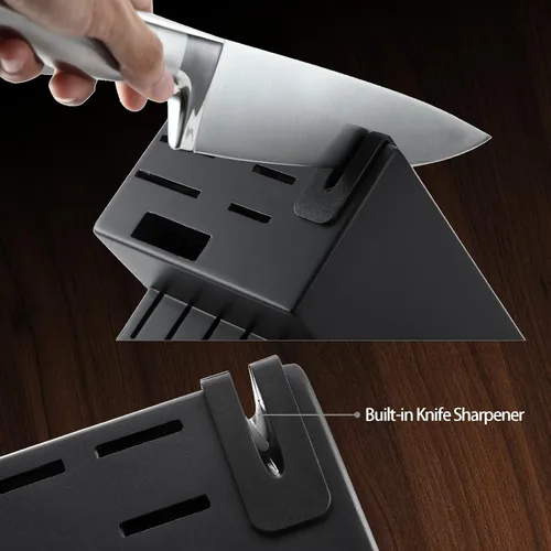 Miniatura 5 de Marco Almond® KYA28 - Juego de cuchillos con bloque KYA28, 14 piezas de acero inoxidable para chef, juego de cuchillos de cocina con afilador