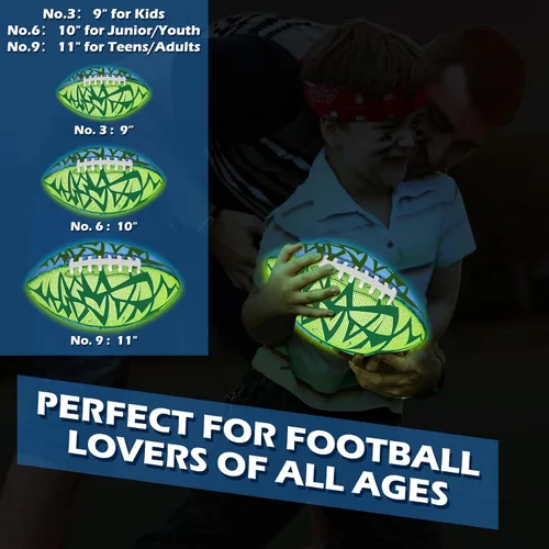 Miniatura 7 de Jasonwell Fútbol que brilla en la oscuridad - Fútbol luminoso de agarre fuerte para niños, adolescentes, jóvenes, adultos, juguete de deportes al