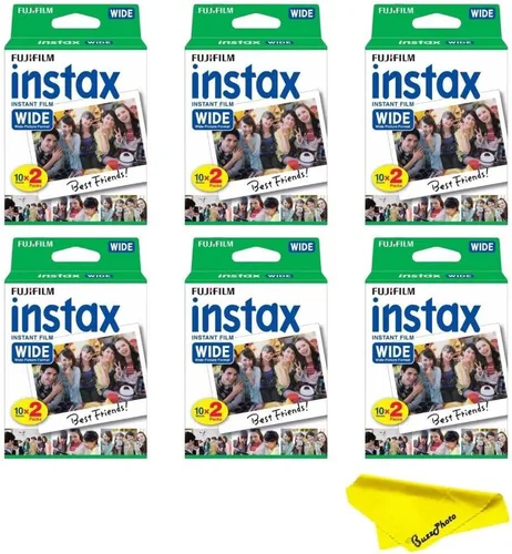 Miniatura 7 de Paquete doble de películas instantáneas Fujifilm Instax Wide para Instax Wide 210 200 100 300 - Paquete de valor BuzzPhoto (40 hojas)