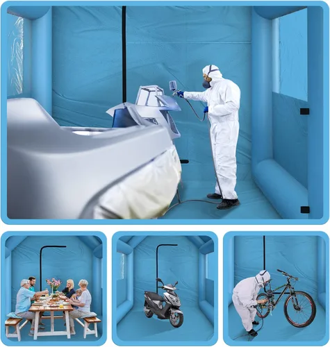 Miniatura 7 de XHYCPY Cabina de pulverización inflable de 13.5 x 8.5 x 8.5 pies, tienda de campaña inflable portátil con soplador de 750 W y sistema de filtro