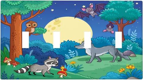 Miniatura 34 de Arctic Animals - Placa de interruptor de luz de 1 banda, lindo sello de dibujos animados, pingüino, oso polar, placa de pared individual basculante