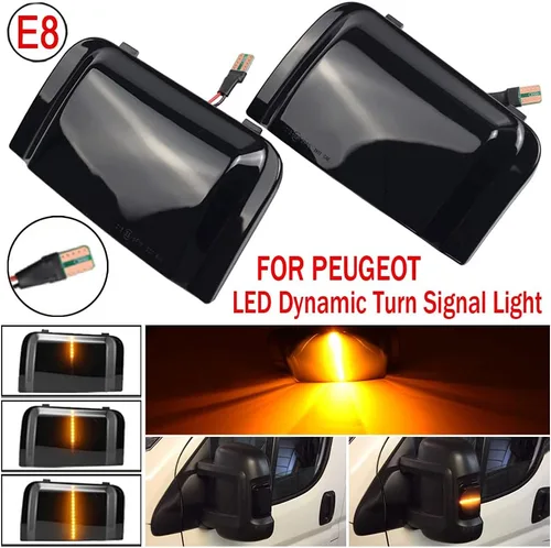 Miniatura 5 de Para-Peugeot Boxer Fiat Ducato Citroen Jumper Espejo retrovisor lateral intermitente dinámico Indicador de flujo LED Luz intermitente (amarillo)