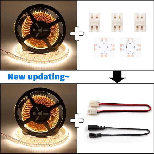 Miniatura 2 de VST Tira de luces LED de color blanco cálido, 120 LEDs/m, 1000 lm/M, 9.6 W/M, CRI 90+, cinta LED de 12 V 2835 cortable, conectable, tiras LED