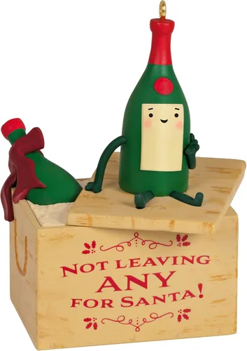Hallmark Keepsake Adorno Navideño 2023, A Case of Christmas Cheer, Divertido Adorno de Vino, Regalos de Vino